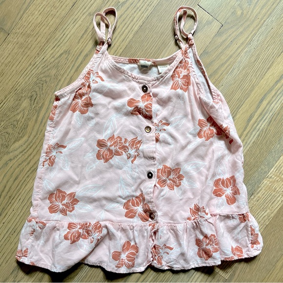 Roxy Silver Pink Floral Perfect Waves Tank. Size Medium (10). - Picture 3 of 6